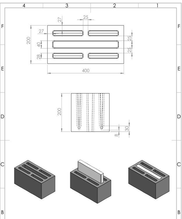 Walnut cutting board on white surface.