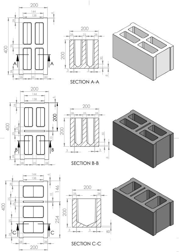 Walnut cutting board on white surface.